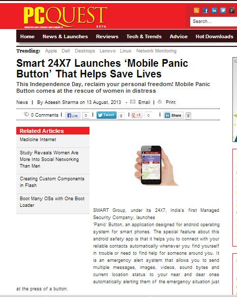 PC Quest Magazine Covered Smart24x7 Mobile app